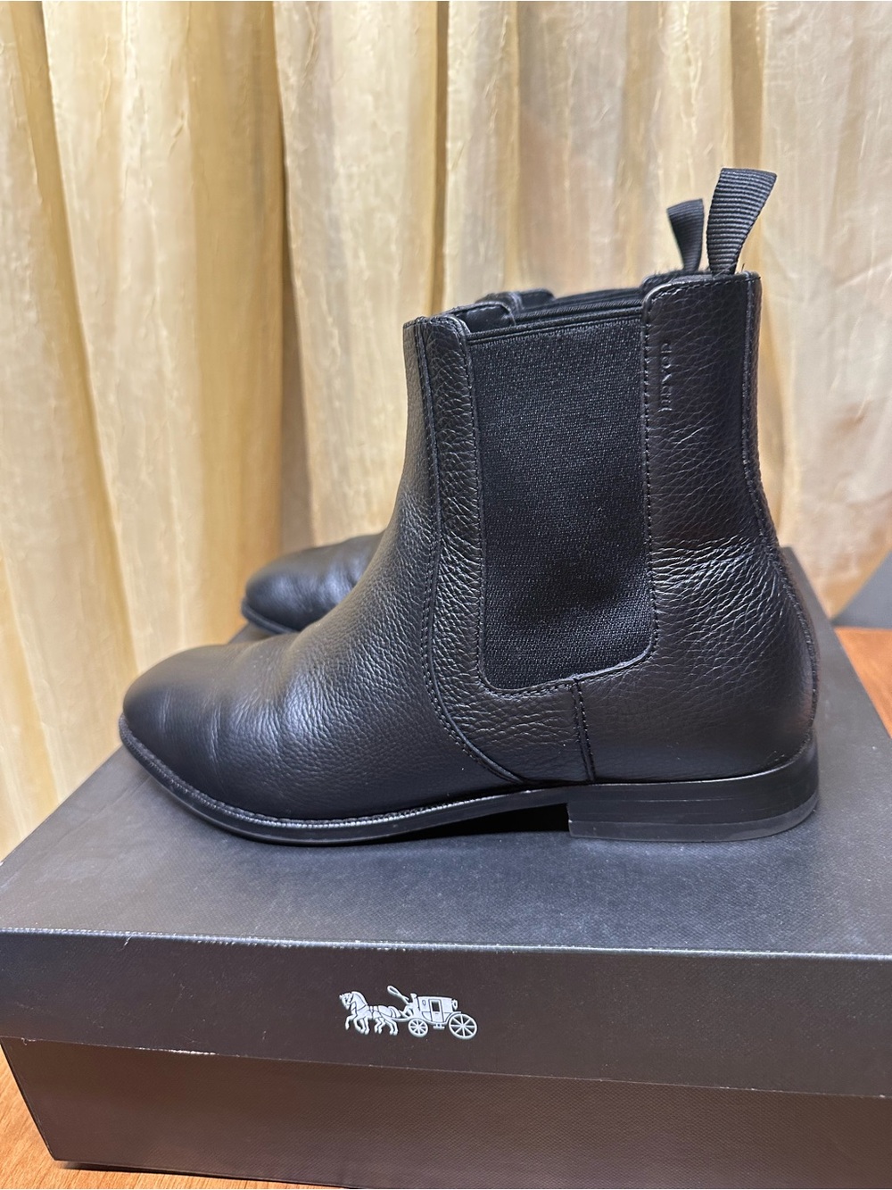 Coach Men's Black Leather Graham Chelsea Boots Size 9